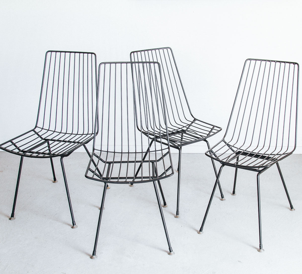 vintage retro Mid Century modern metal wire dining outdoor chair ico traders