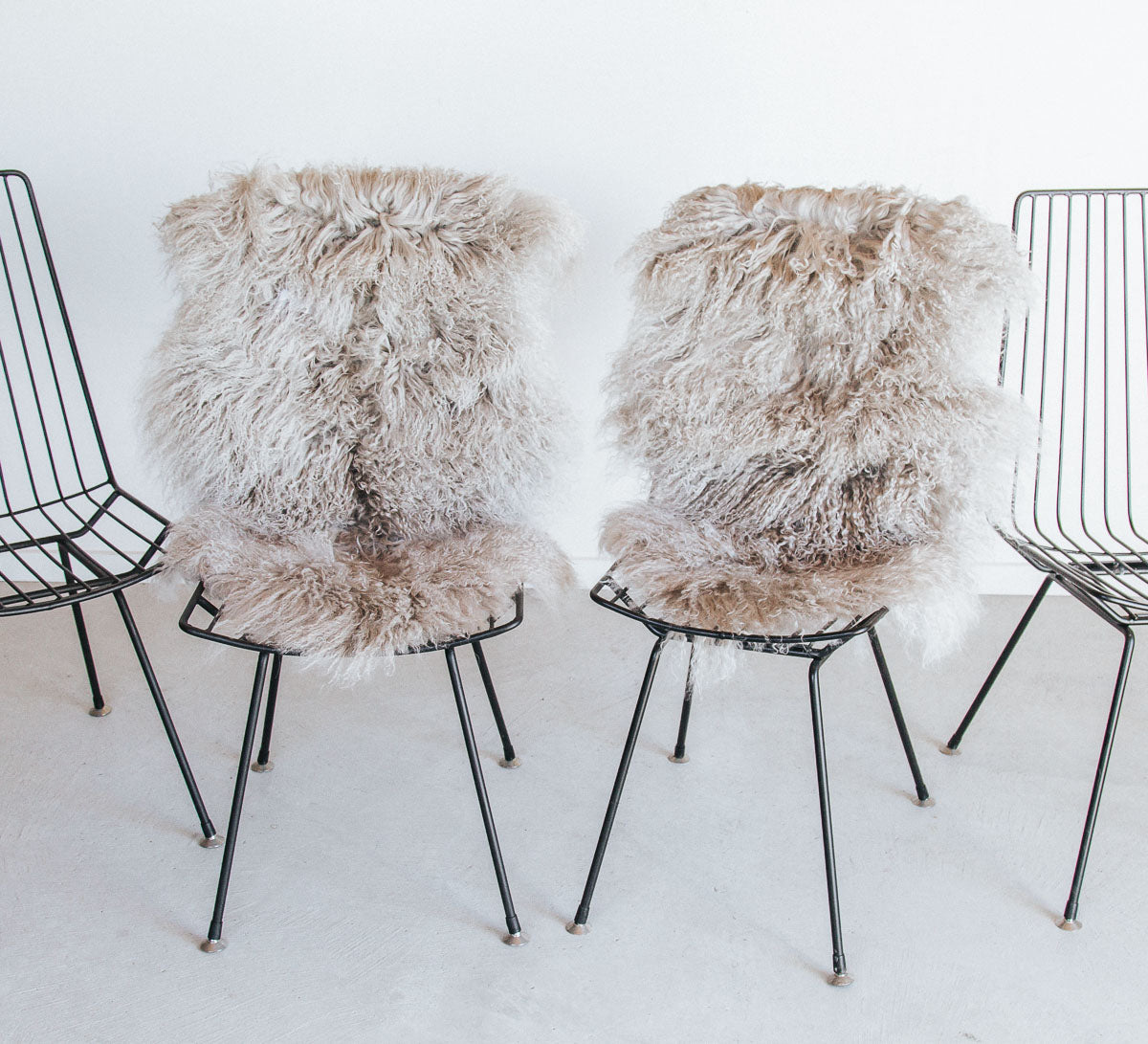 Boho luxe tibetan birch sheepskin throw