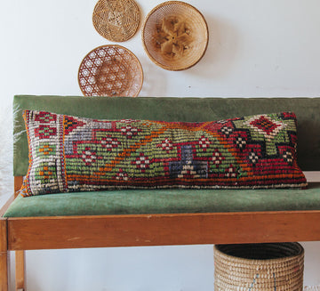 vintage boho turkish kilim lumbar cushion pillow