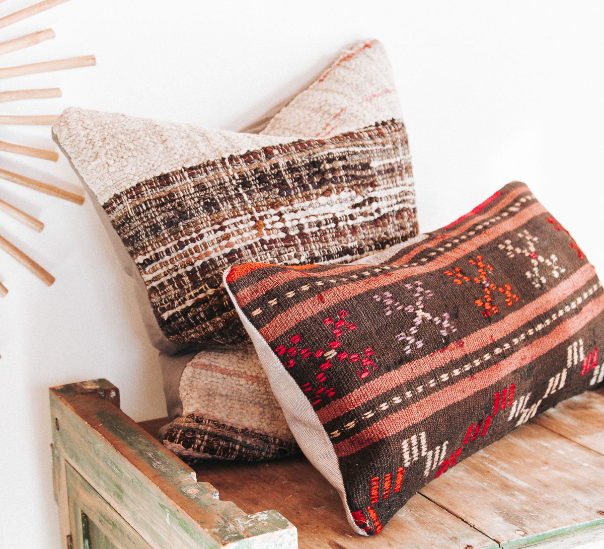 vintage turkish kilim boho throw cushion pillow