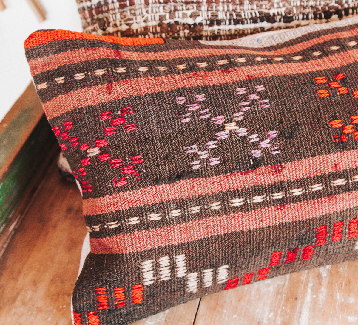 vintage turkish kilim boho throw cushion pillow