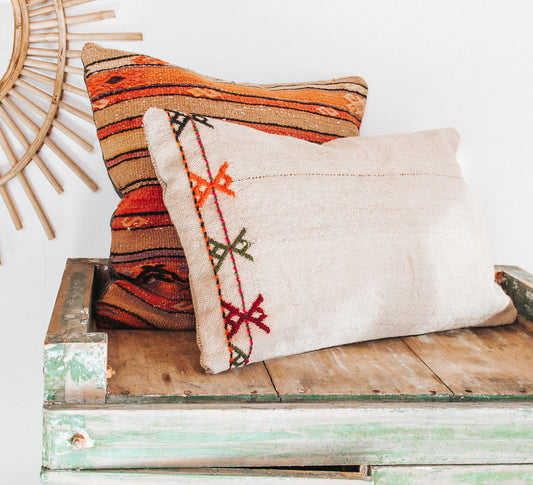 vintage turkish kilim boho throw cushion pillow