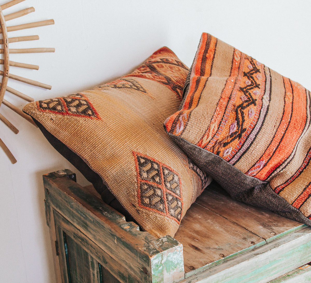 vintage boho turkish kilim cushion