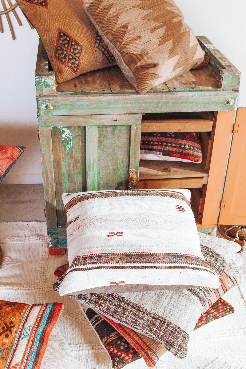 vintage boho turkish kilim cushion