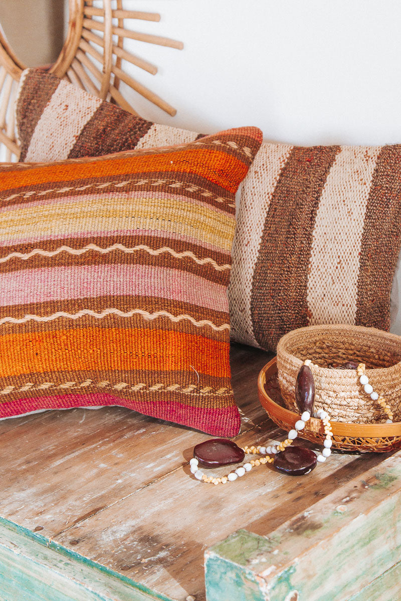 vintage turkish kilim lumbar cushion pillow