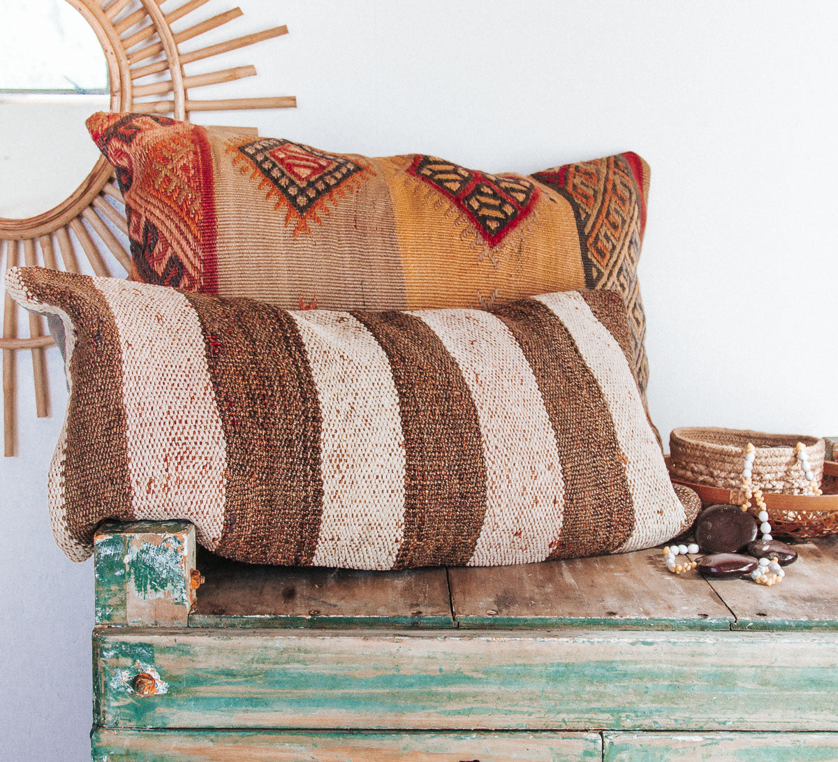 vintage boho turkish kilim cushion