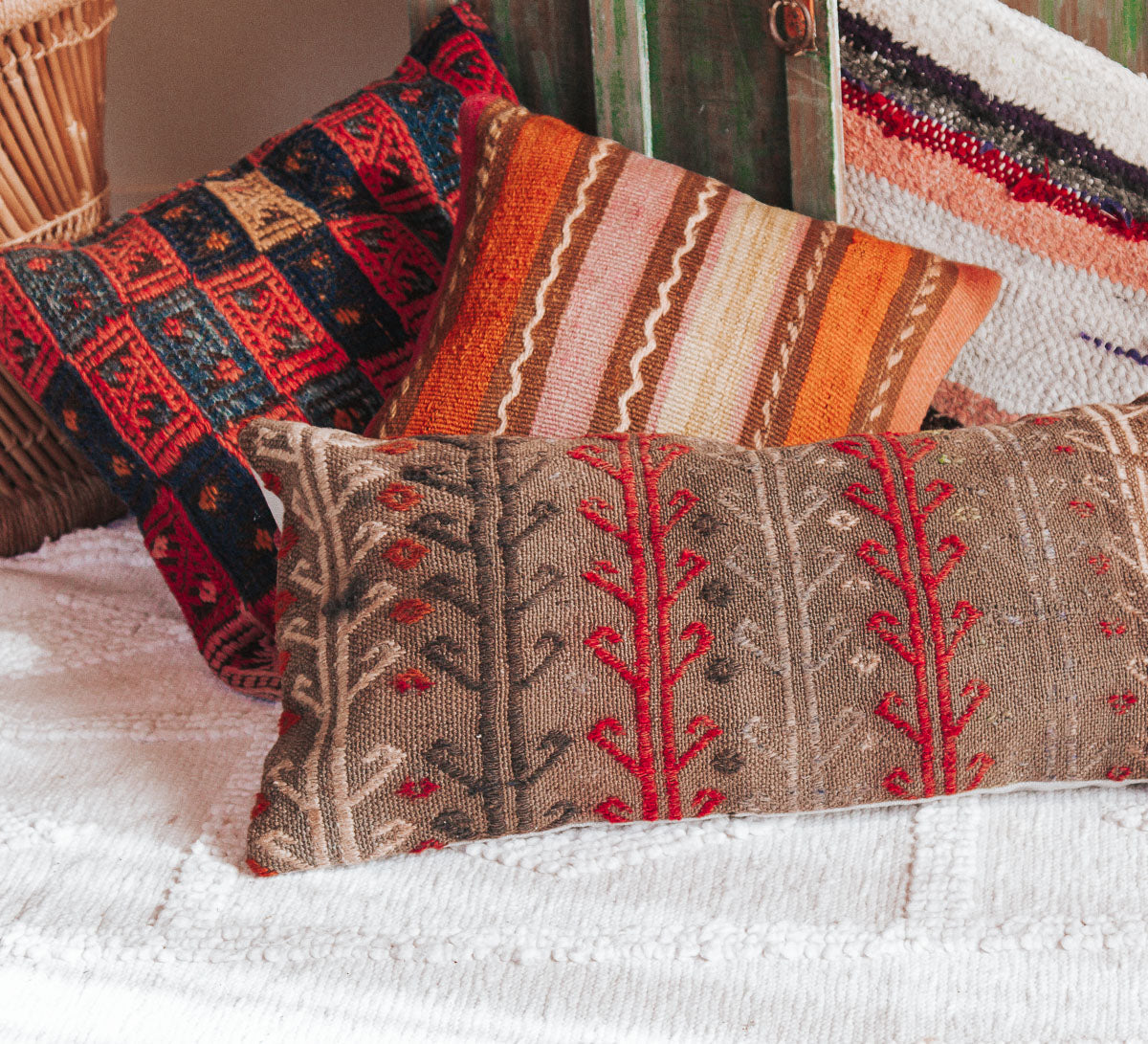 vintage turkish kilim couch throw cushion pillow