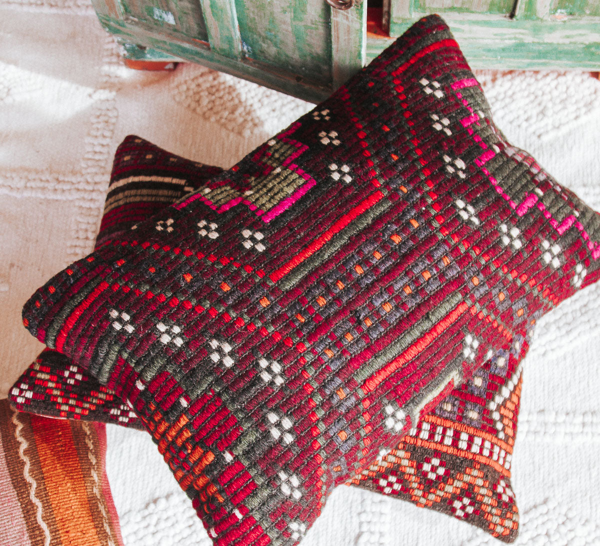 vintage turkish kilim couch throw cushion pillow