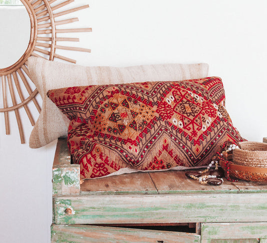 Kilim boho turkish cushion pillow