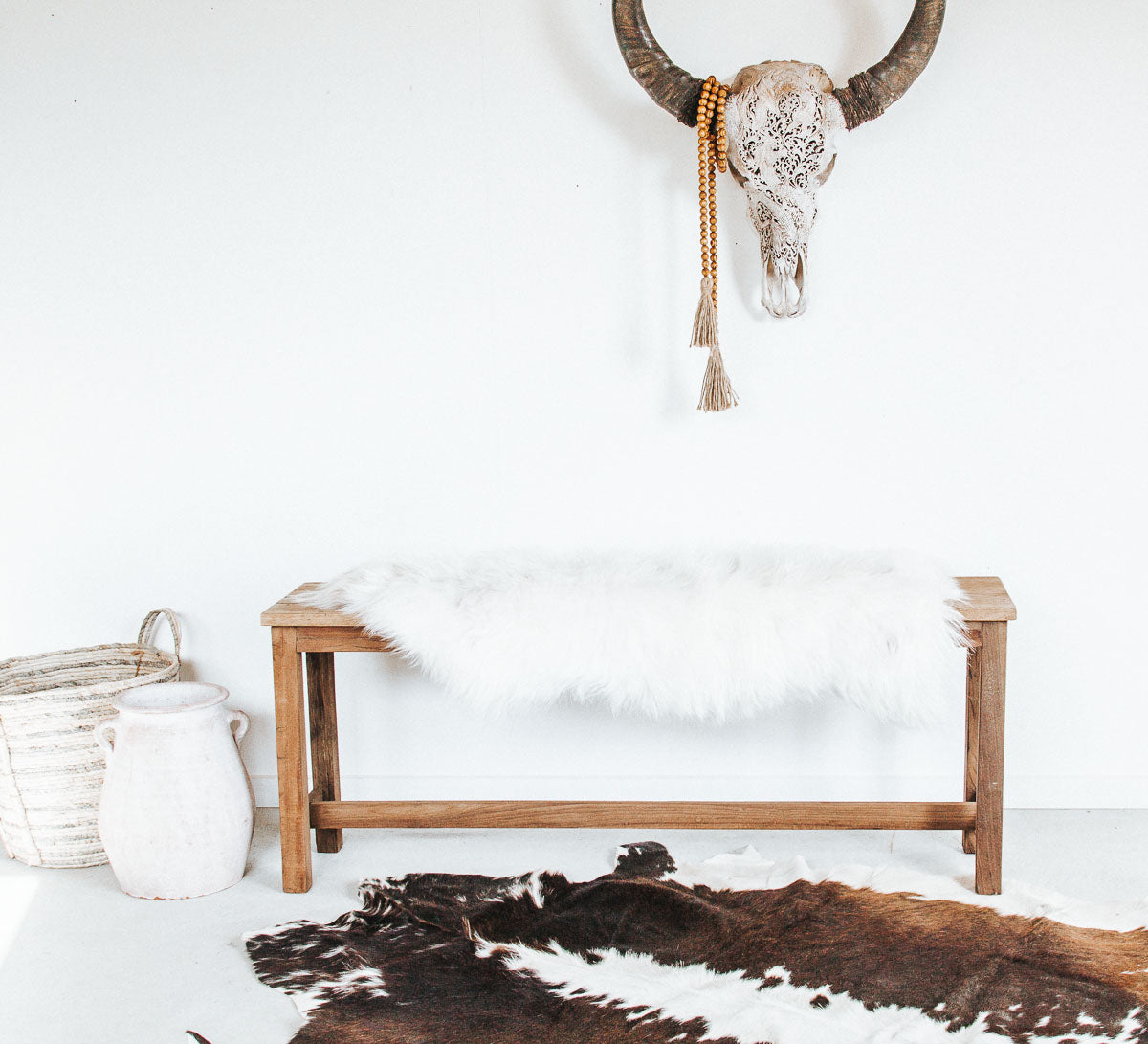 vintage boho reclaimed wooden bench seat