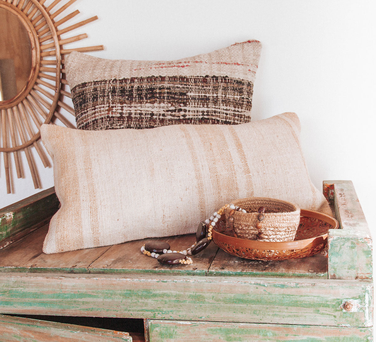 vintage boho turkish kilim cushion