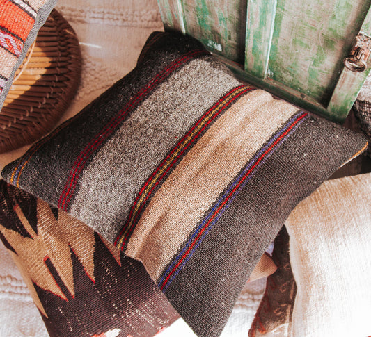 vintage boho turkish kilim cushion pillow