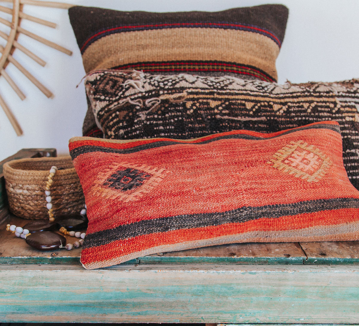 Kilim boho turkish cushion pillow