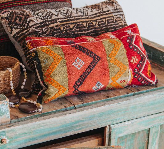 Kilim boho turkish cushion pillow