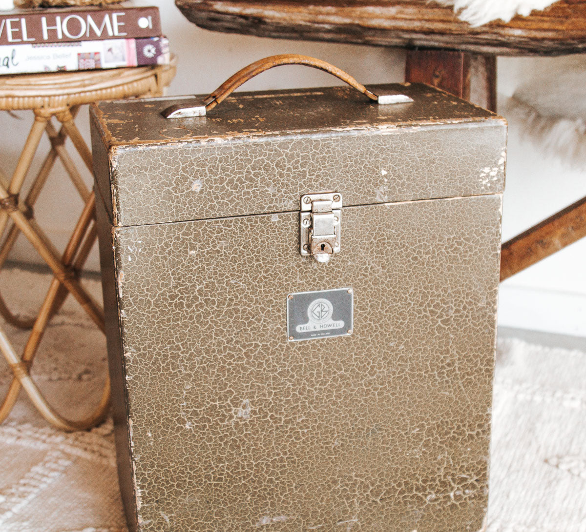 vintage boho wabi-sabi storage box suitcase