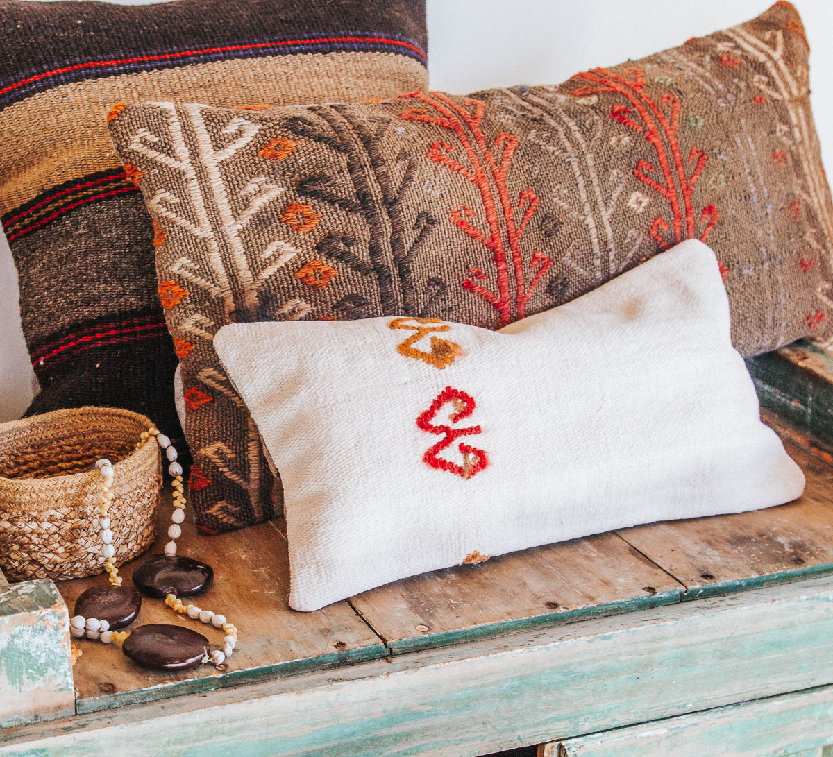 Kilim boho turkish cushion pillow