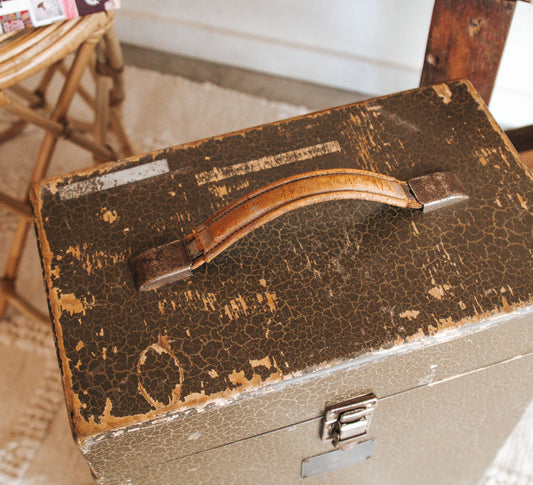 vintage boho wabi-sabi storage box suitcase