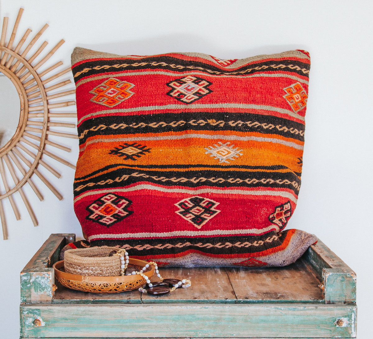 Kilim boho turkish cushion pillow