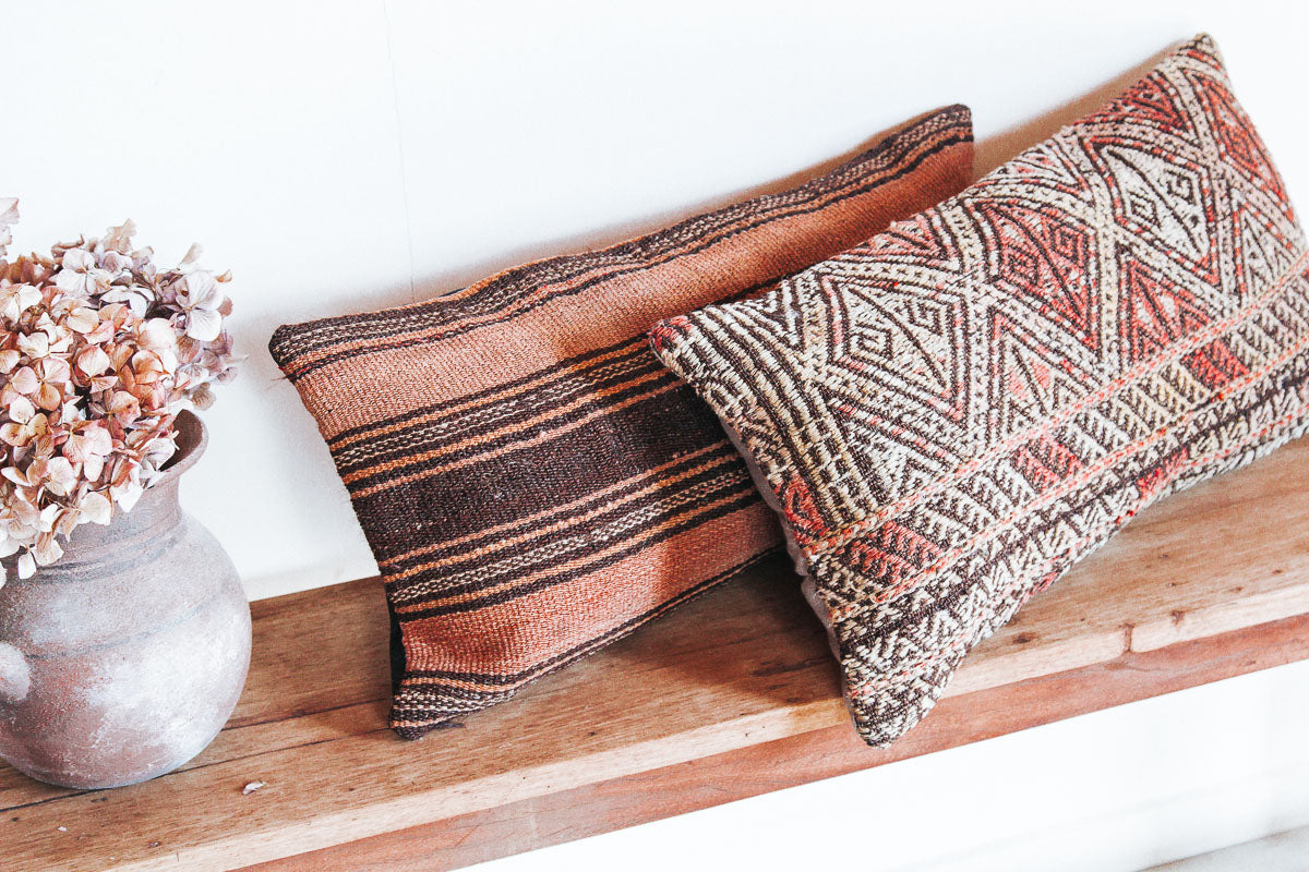 vintage boho turkish kilim cushion