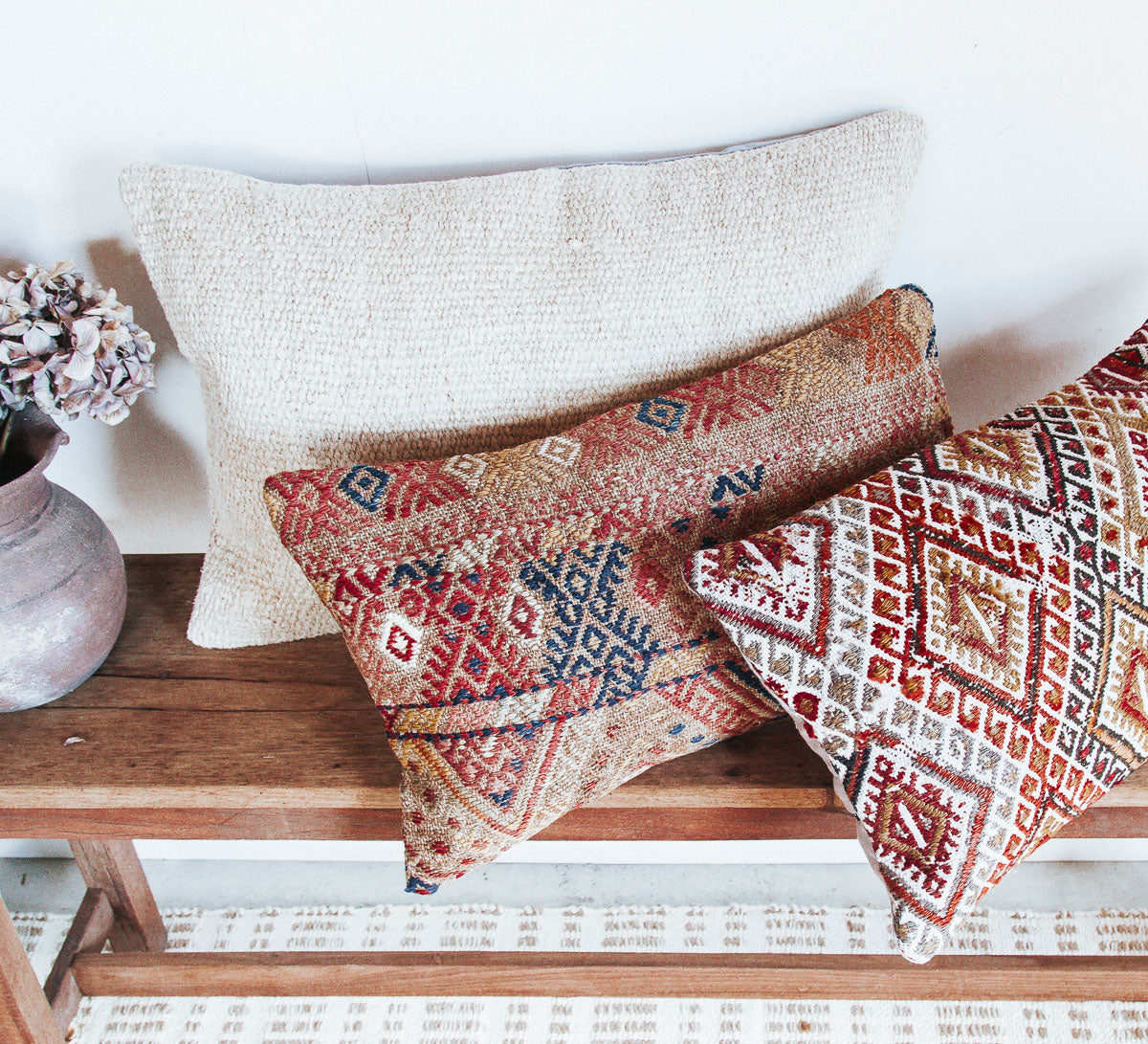 vintage boho turkish kilim cushion
