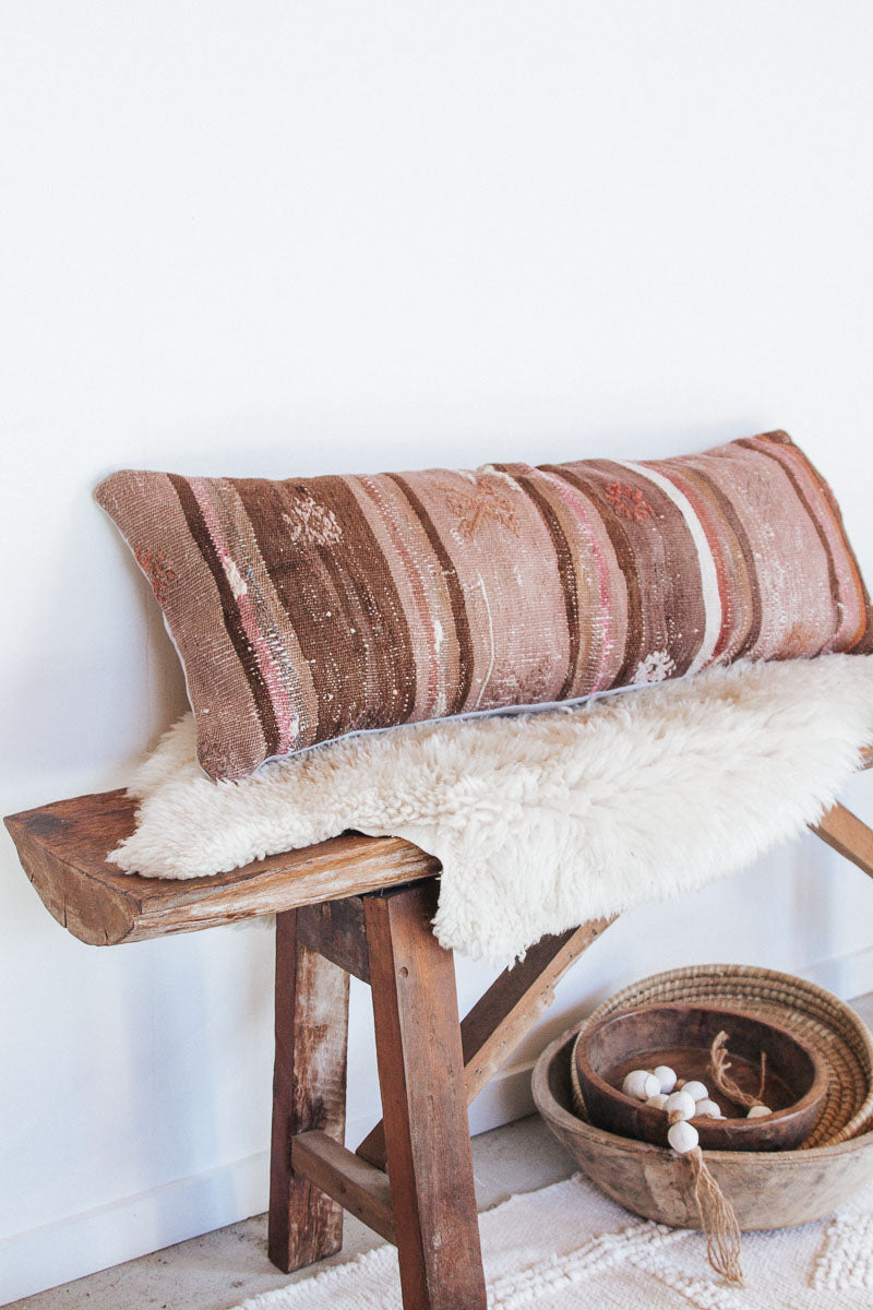 vintage turkish kilim lumbar cushion pillow