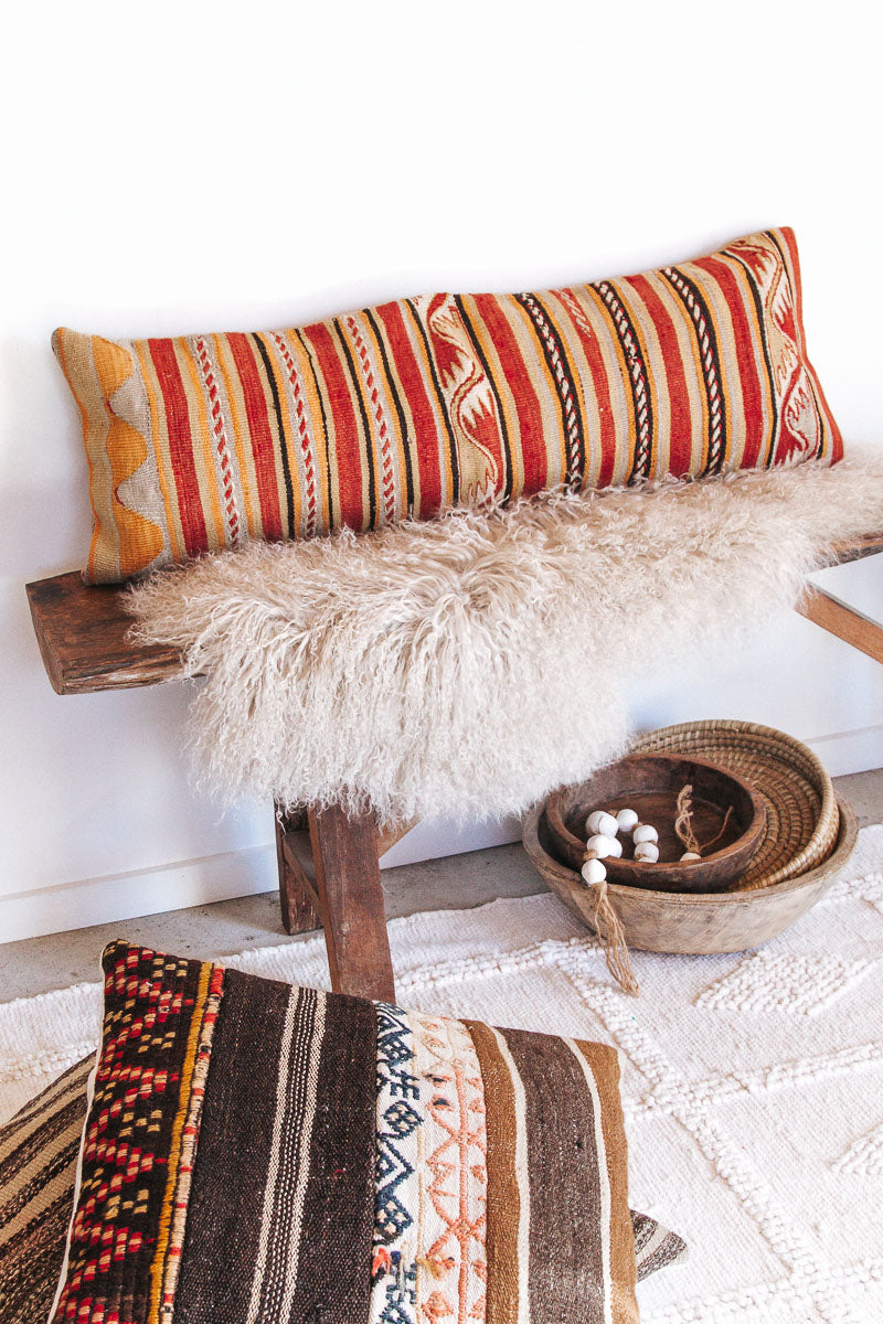 vintage turkish kilim boho throw cushion pillow