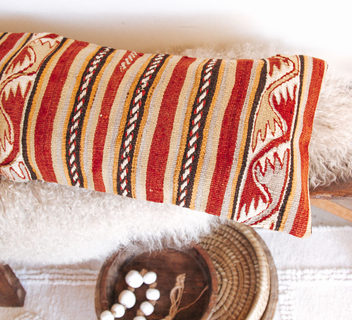 vintage turkish kilim boho throw cushion pillow