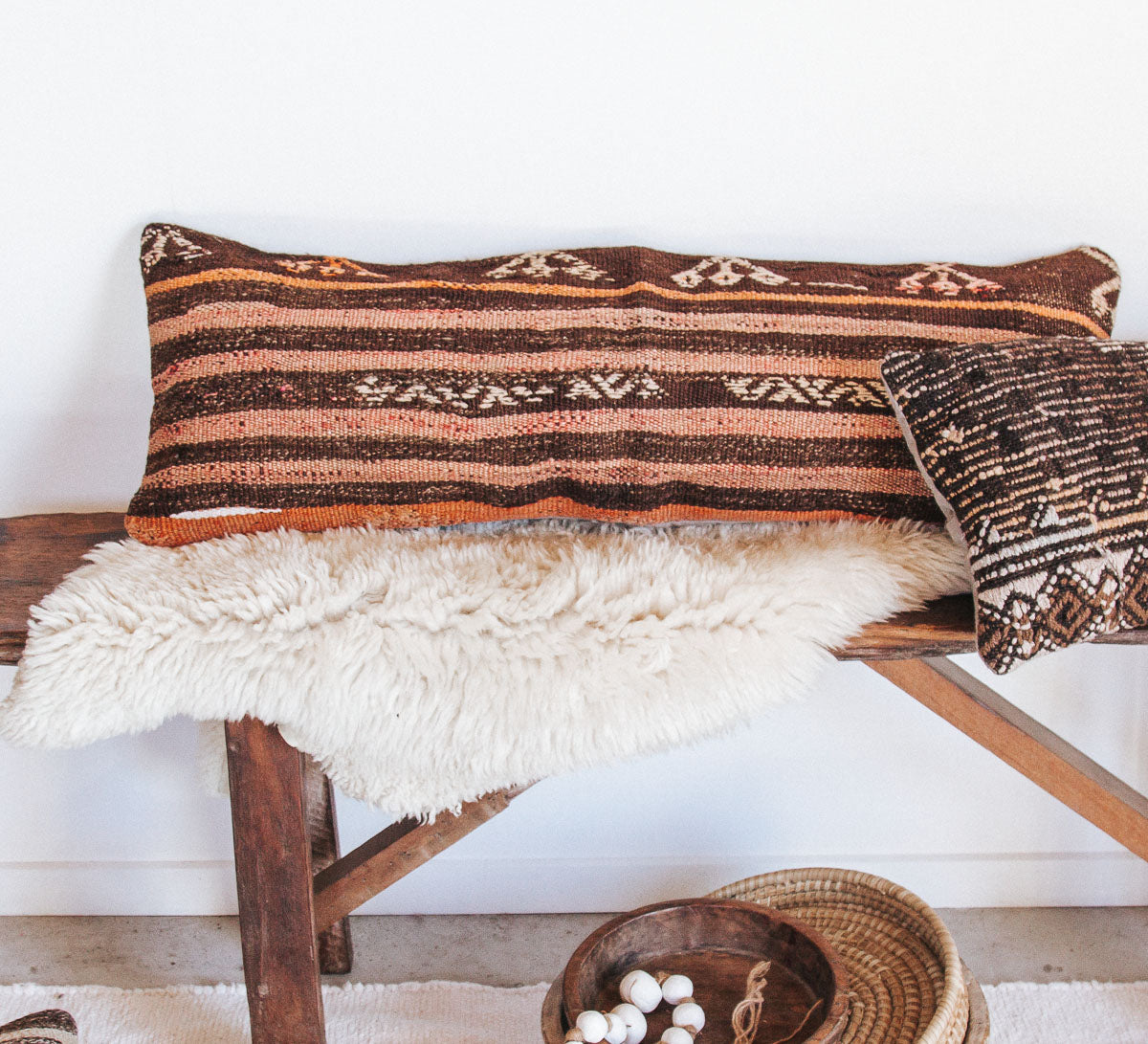 Kilim boho turkish cushion pillow