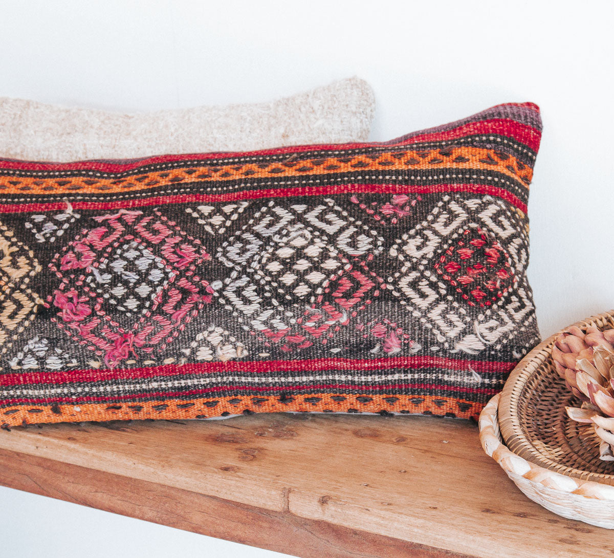 VINTAGE Boho turkish kilim throw cushion pillow