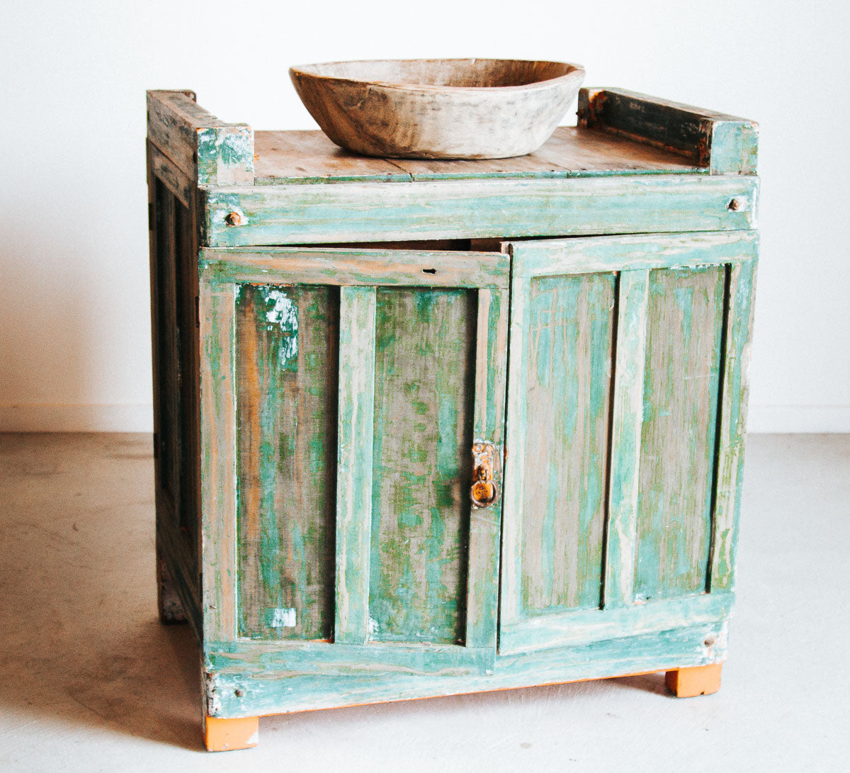 vintage boho rustic wabi sabi wooden handmade cabinet