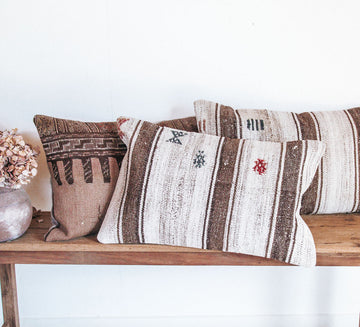 vintage boho turkish kilim cushion