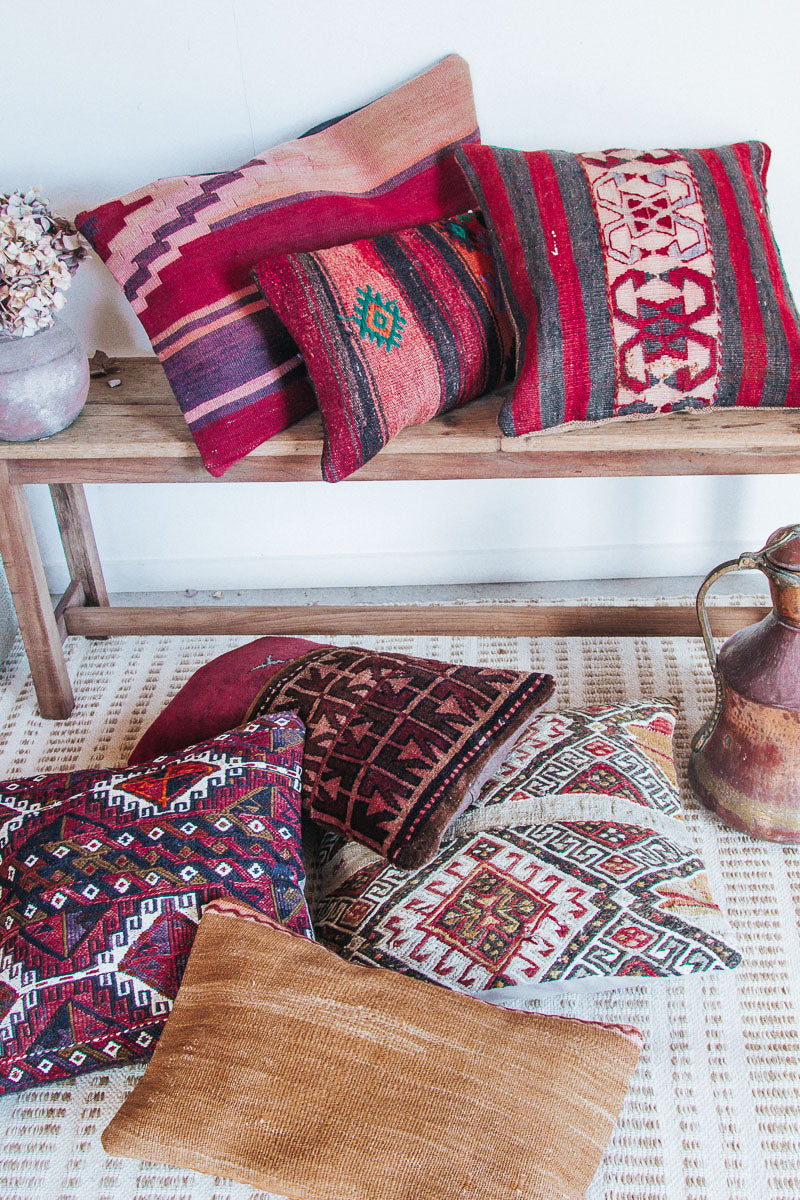 VINTAGE Boho turkish kilim throw cushion pillow