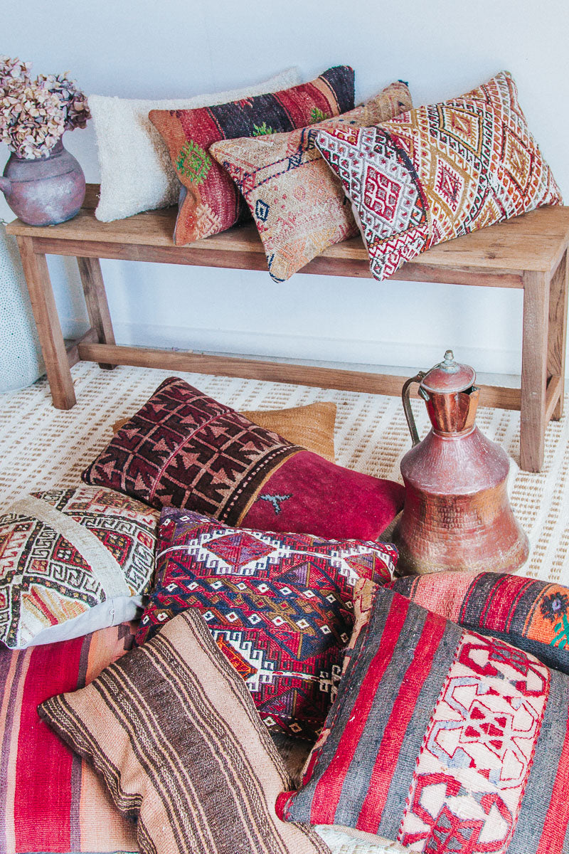 VINTAGE Boho turkish kilim throw cushion pillow