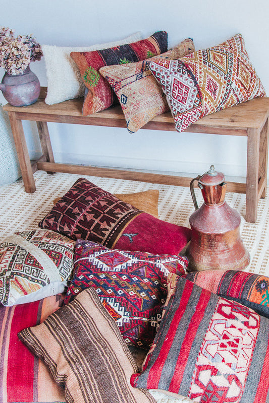 VINTAGE Boho turkish kilim throw cushion pillow