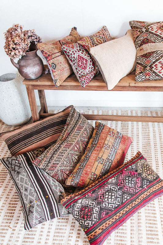 VINTAGE Boho turkish kilim throw cushion pillow