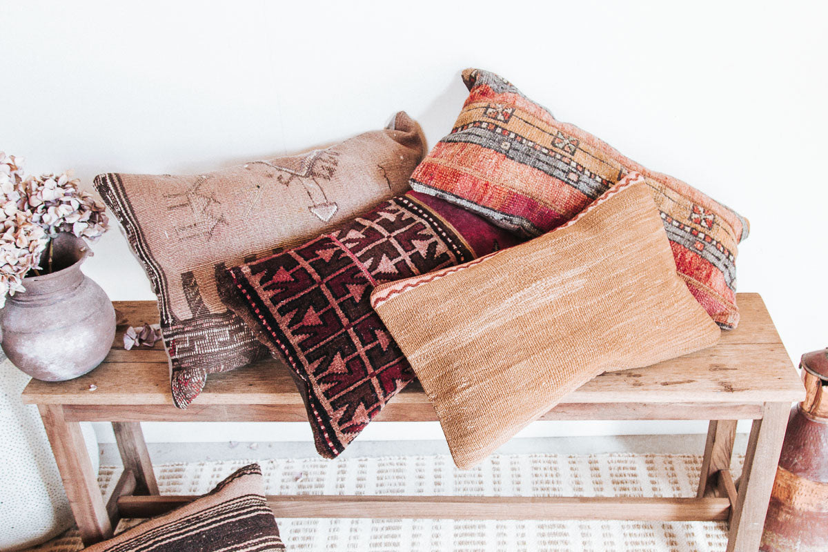 VINTAGE Boho turkish kilim throw cushion pillow