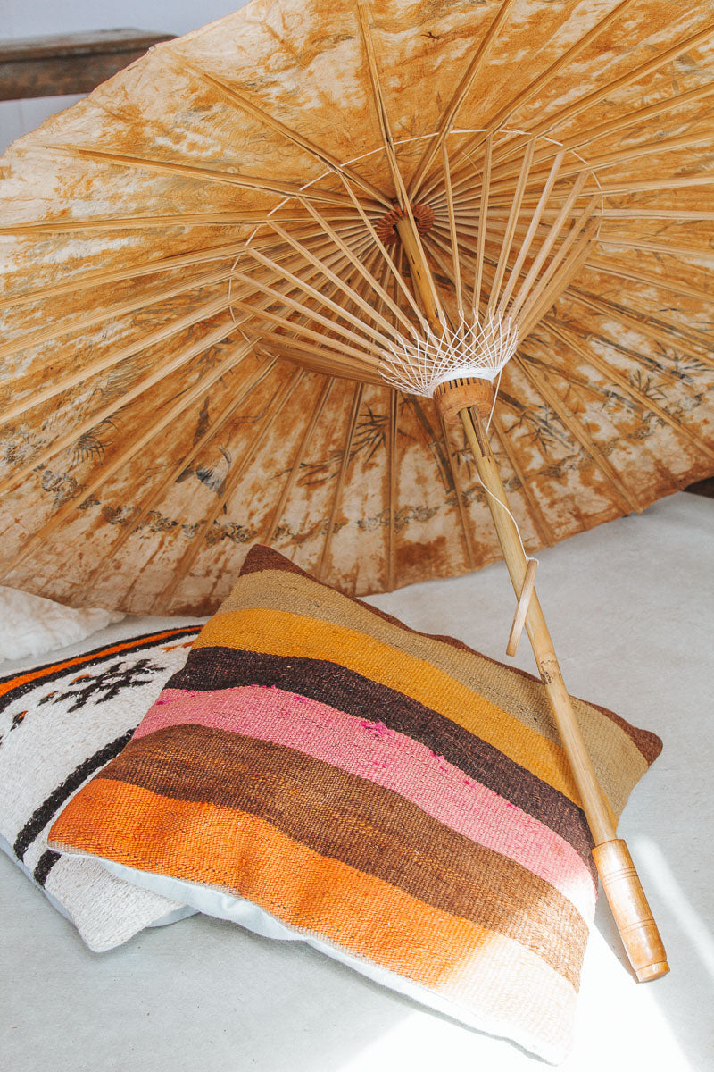 vintage boho asian parasol umbrella wall art