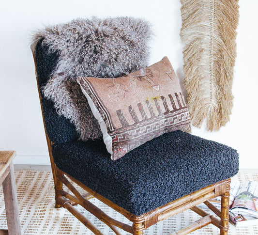bohemian boho tibetan icelandic luxury sheepskin throw in portabello