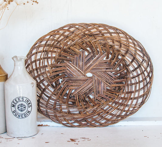 vintage woven tray