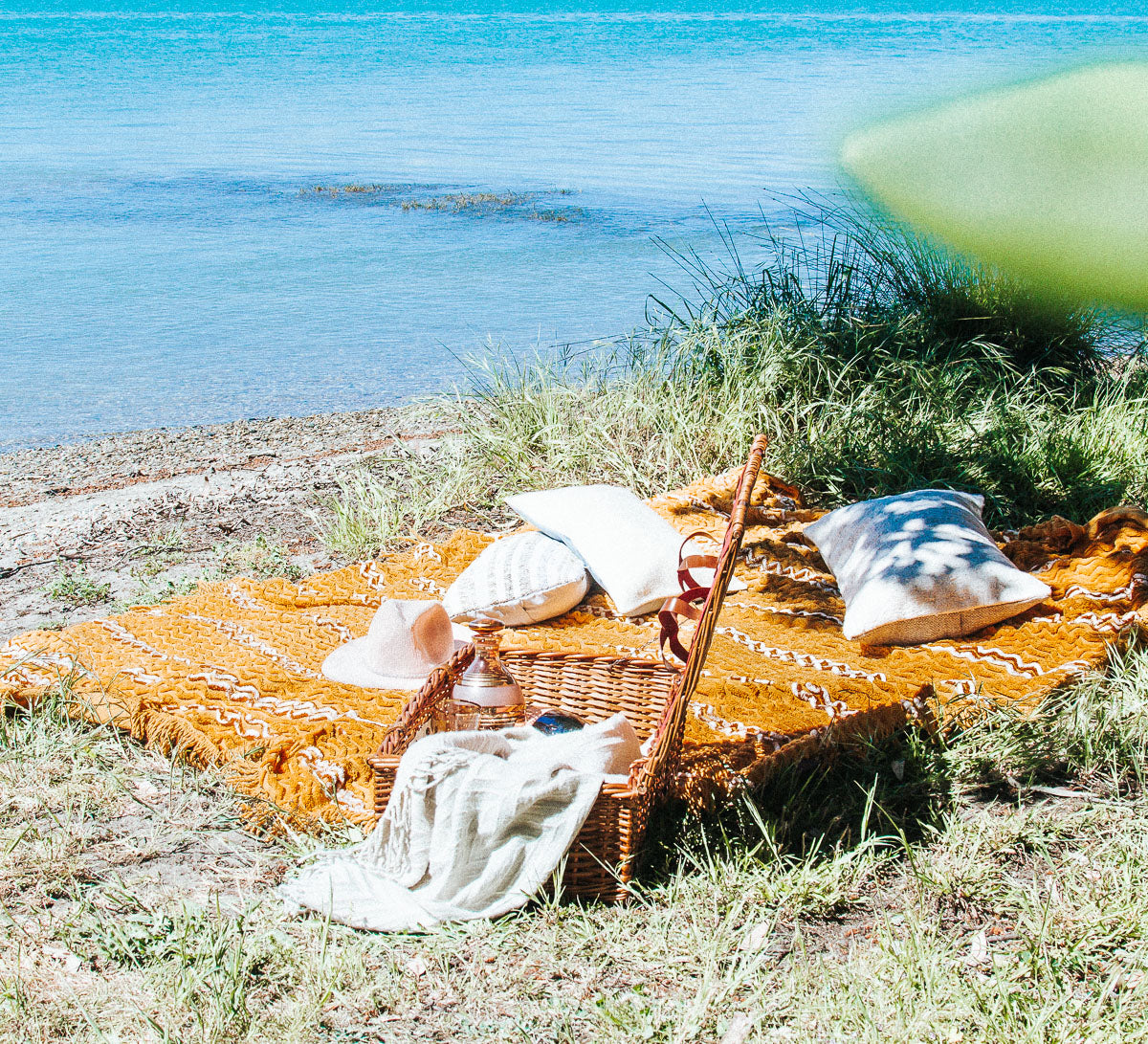 vintage boho candlewick tassled bed throw picnic blanket