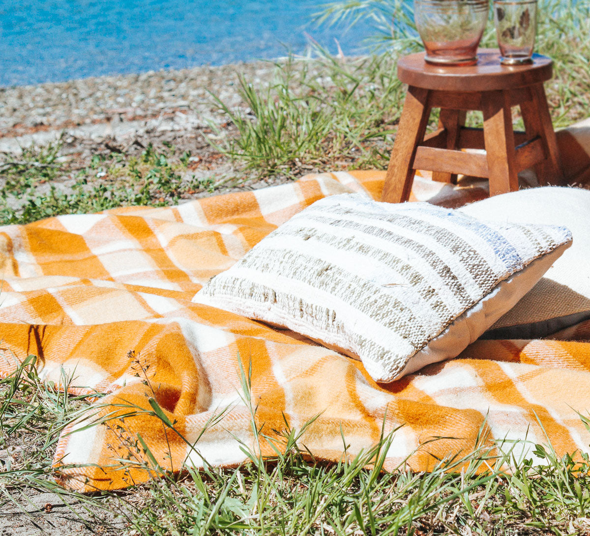 vintage retro boho nz wool blanket woollen bed throw