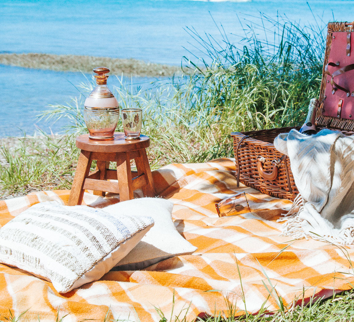 vintage retro boho nz wool blanket woollen bed throw