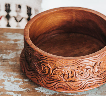 Vintage Hand-Carved Bowl