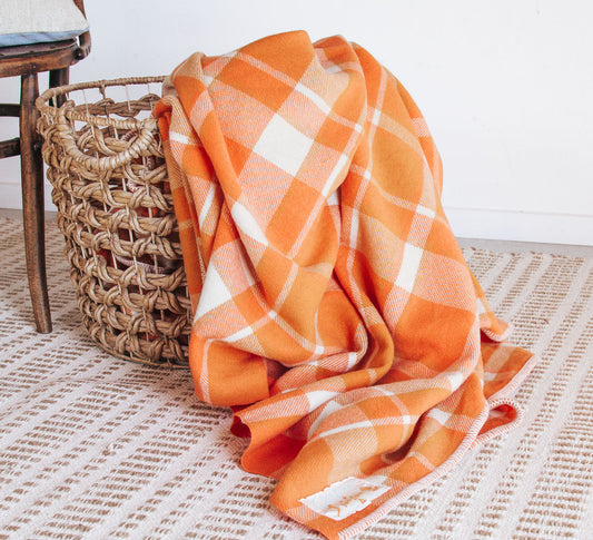 vintage retro boho woollen wool blanket bed throw