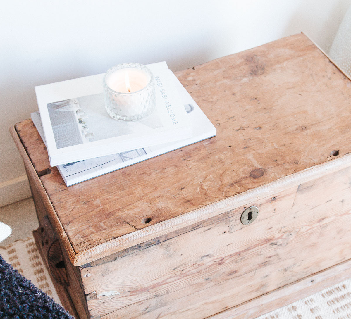 vintage boho wooden kauri storage chest trunk