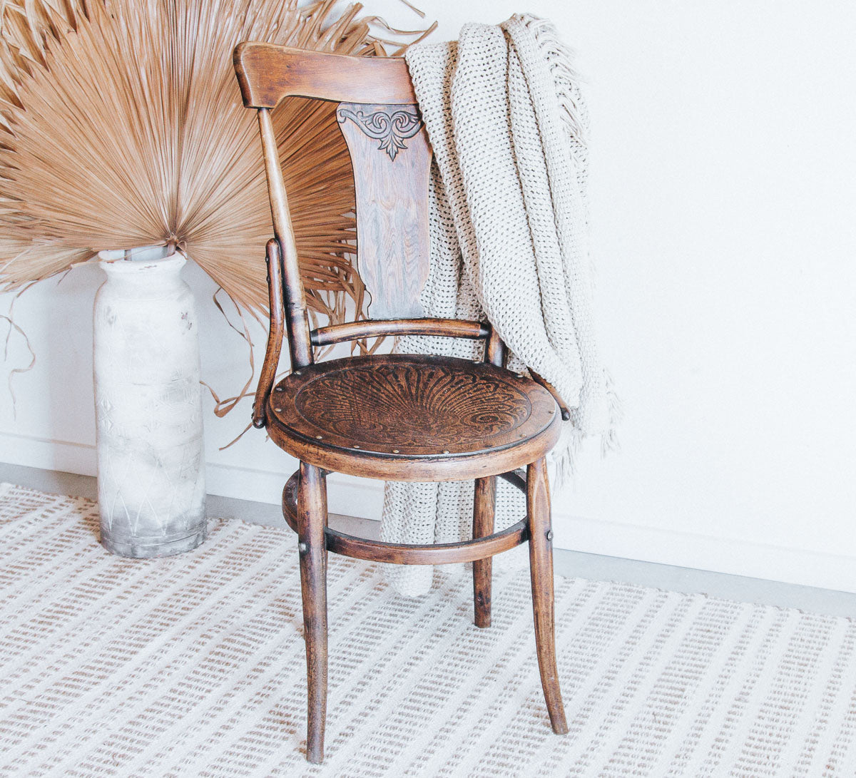 vintage wooden boho bentwood antique dining chair