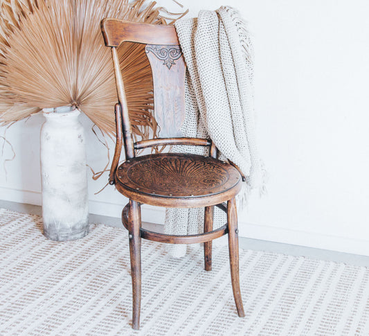 vintage wooden boho bentwood antique dining chair