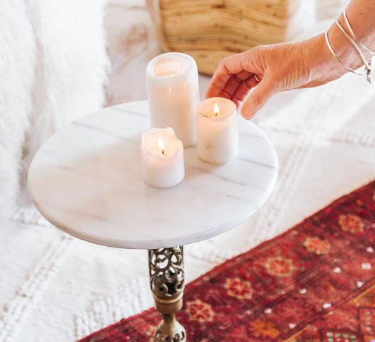 Vintage Brass & Marble Table