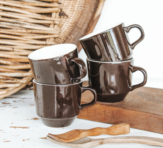 vintage nz made crown lynn coffee can cups mugs