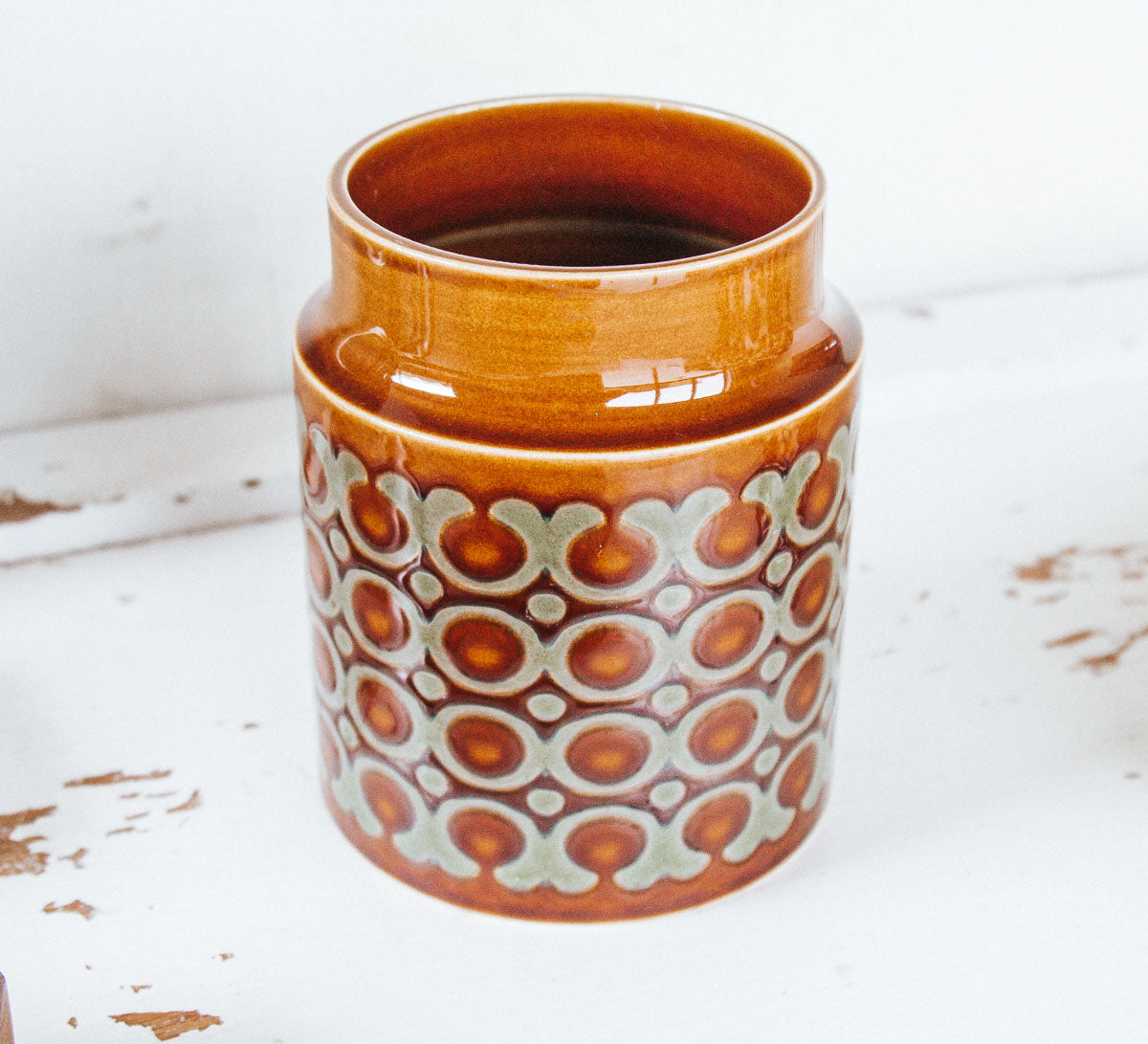 vintage hornsea made in nz pottery storage jar